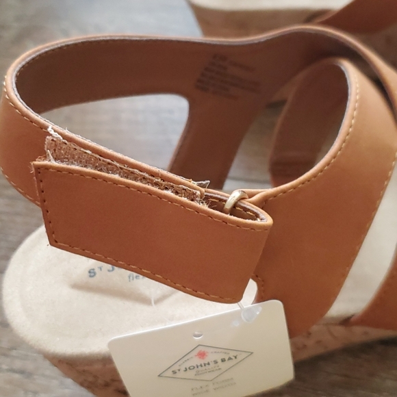 Brown and Denim wedge sandals size 9.5 W - Picture 5 of 8